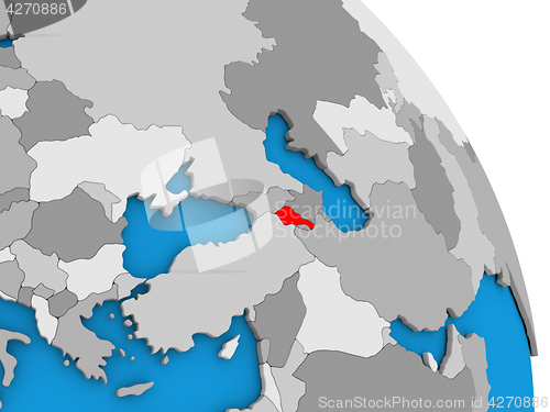 Image of Armenia on globe