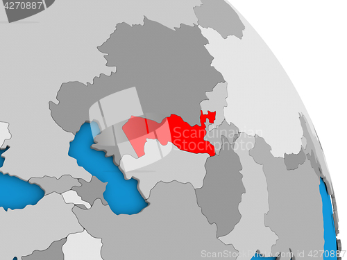 Image of Uzbekistan on globe