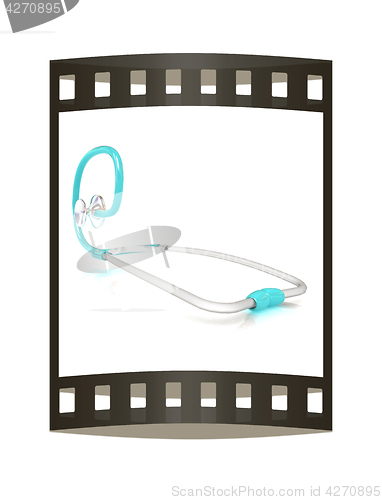 Image of stethoscope. 3d illustration. The film strip