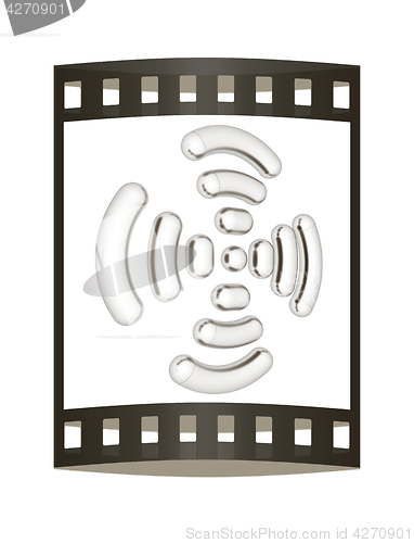 Image of Radio Frequency Identification symbol. 3d illustration. The film