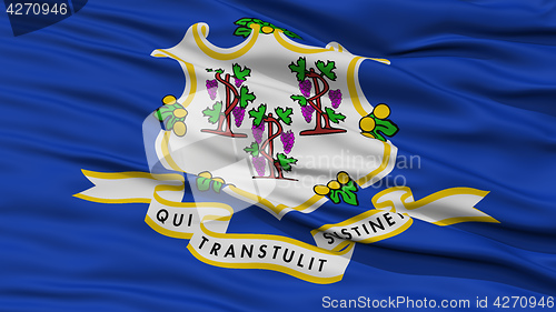 Image of Closeup Connecticut Flag, USA state