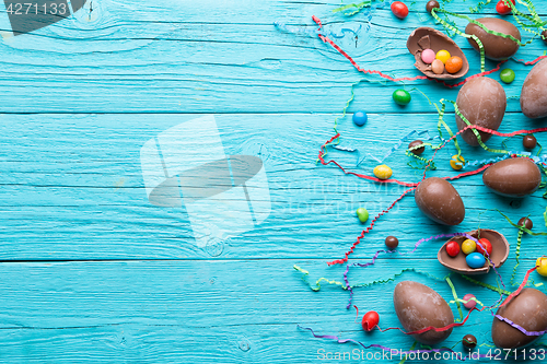 Image of Chocolate eggs, multi colored sweets