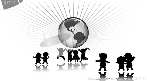 Image of kids and world