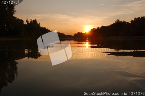Image of Sunset over a river