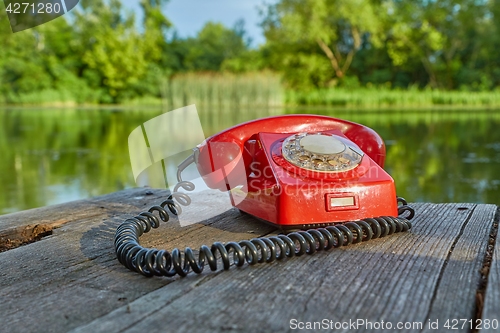 Image of Old telephone in nature