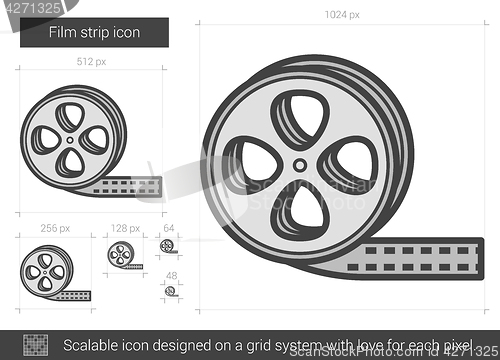 Image of Film strip line icon.