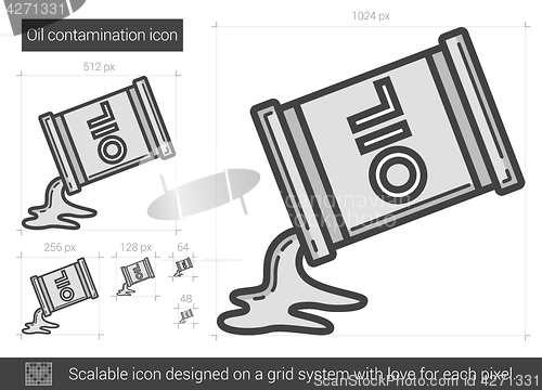 Image of Oil contamination line icon.