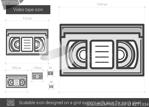 Image of Video tape line icon.