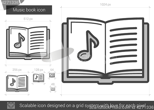 Image of Music book line icon.