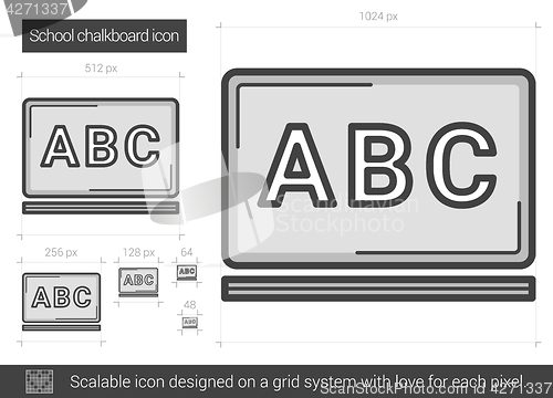 Image of School chalkboard line icon.