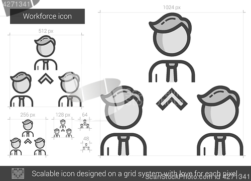 Image of Workforce line icon.