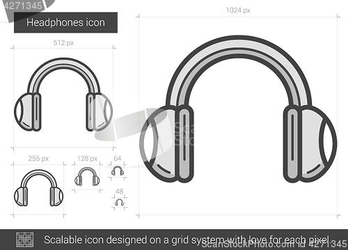 Image of Headphones line icon.