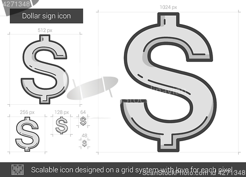 Image of Dollar sign line icon.