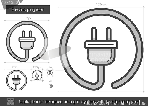 Image of Electric plug line icon.