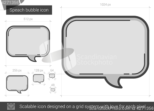 Image of Speach bubble line icon.