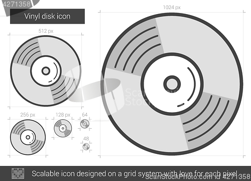 Image of Vinyl disk line icon.