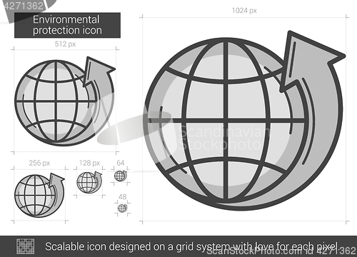 Image of Environmental protection line icon.