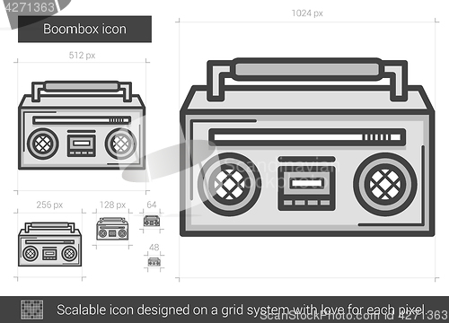 Image of Boombox line icon.