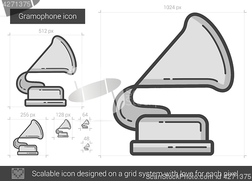 Image of Gramophone line icon.