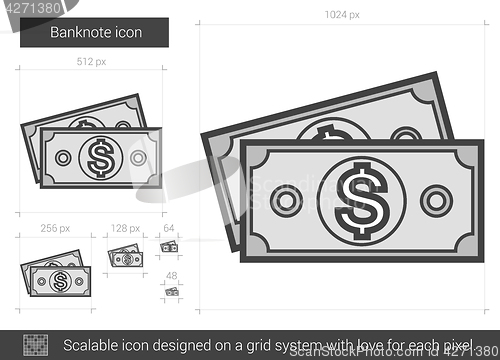 Image of Banknote line icon.