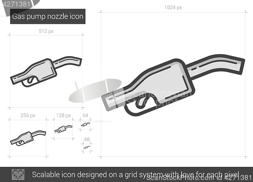 Image of Gas pump nozzle line icon.