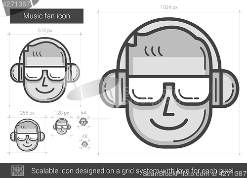 Image of Music fan line icon.