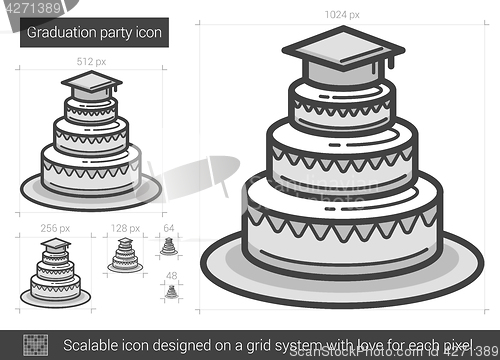 Image of Graduation party line icon.