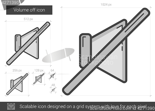 Image of Volume off line icon.