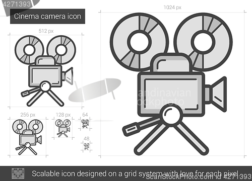 Image of Cinema camera line icon.