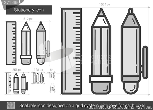 Image of Stationery line icon.