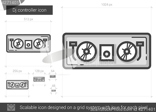 Image of Dj controller line icon.