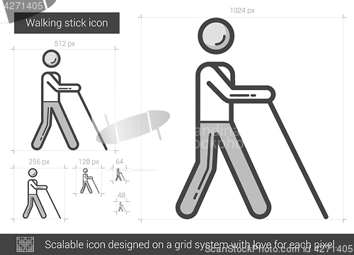 Image of Walking stick line icon.