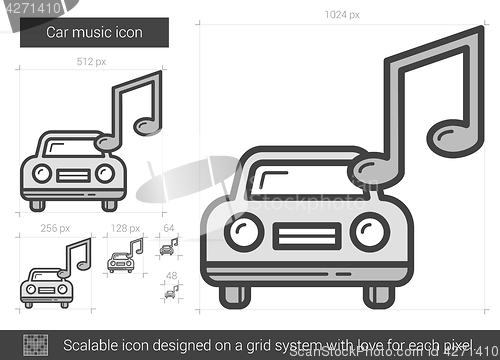 Image of Car music line icon.