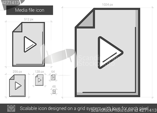 Image of Media file line icon.