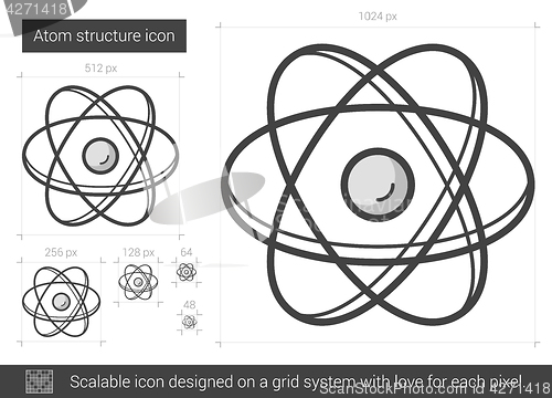 Image of Atom structure line icon.