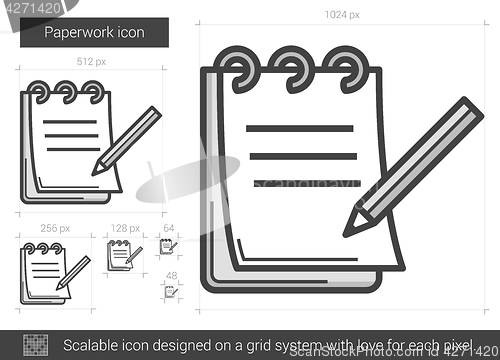 Image of Paperwork line icon.