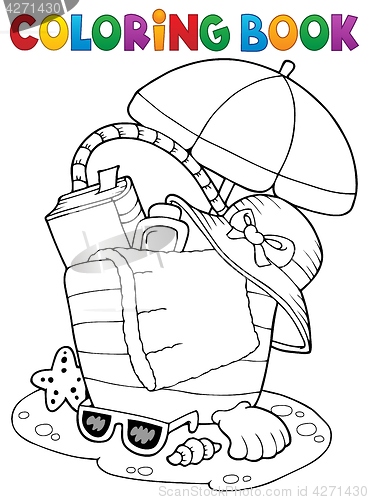 Image of Coloring book beach bag and umbrella