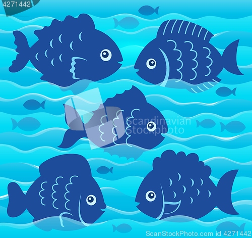 Image of Water and fish silhouettes image 4