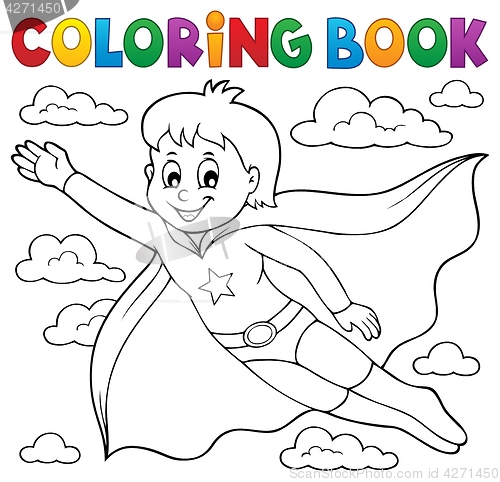 Image of Coloring book super hero boy theme 1