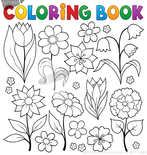 Image of Coloring book flower topic 2
