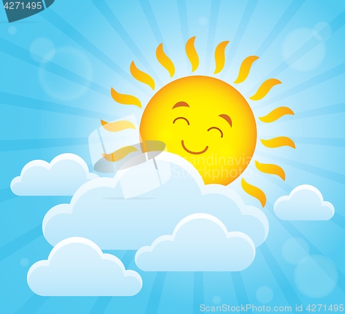 Image of Happy sleeping sun theme image 2