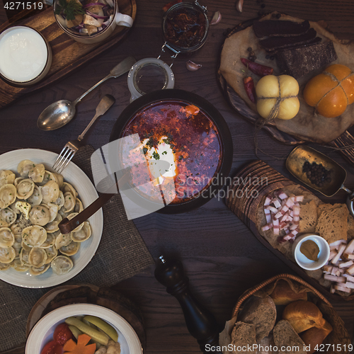 Image of Russian food table