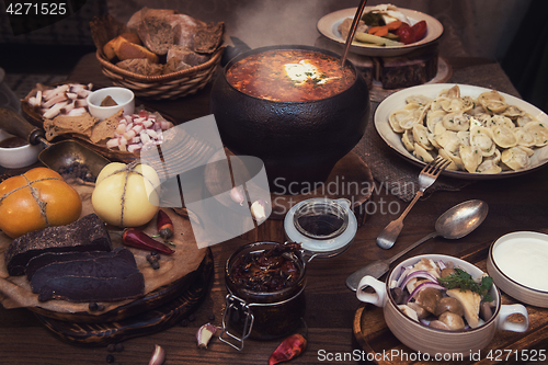 Image of Russian food table