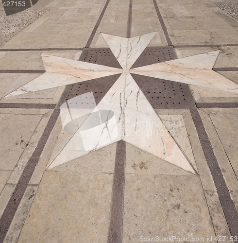 Image of interior courtyard vilhena palace tile maltese cross mdina malta