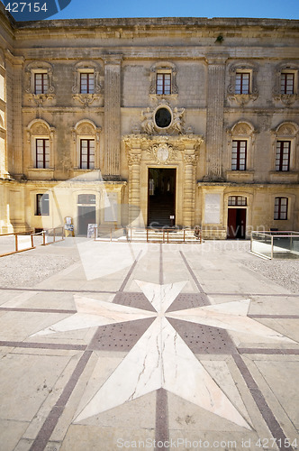 Image of interior courtyard vilhena palace tile maltese cross mdina malta