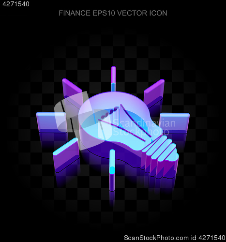 Image of Finance icon: 3d neon glowing Light Bulb made of glass, EPS 10 vector.