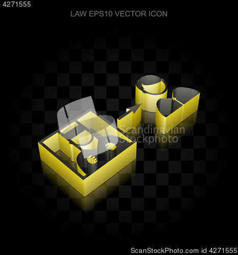 Image of Law icon: Yellow 3d Criminal Freed made of paper, transparent shadow, EPS 10 vector.