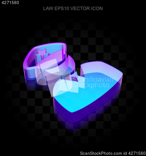 Image of Law icon: 3d neon glowing Police made of glass, EPS 10 vector.