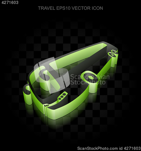 Image of Travel icon: Green 3d Bus made of paper, transparent shadow, EPS 10 vector.