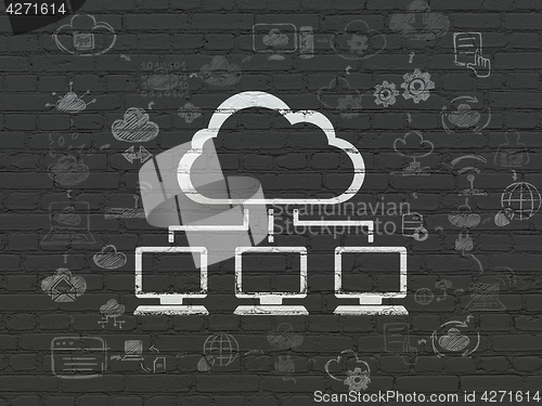 Image of Cloud networking concept: Cloud Network on wall background